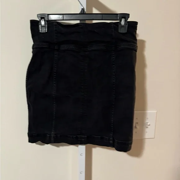 Free People Black Lace-Up Pencil Skirt - Picture 3 of 4